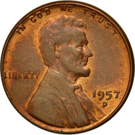 Monnaie, États-Unis, Lincoln Cent, Cent, 1957, U.S. Mint, Denver, TTB, Laiton - 1909-1958: Lincoln, Wheat Ears Reverse