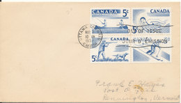 Canada FDC SPORT 7-3-1957 In A Block Of 4 - 1952-1960