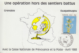 Carte  BURKINA  FASO   Opération  Humanitaire   OUAGADOUGOU   1988 - Burkina Faso (1984-...)