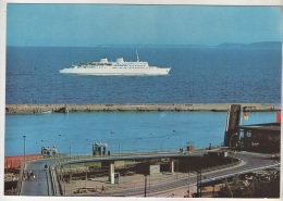 Sassnitz Auf Rügen - Fährschiff MS Saßnitz Mole Fährbahnhof   Großbildkarte - Sassnitz