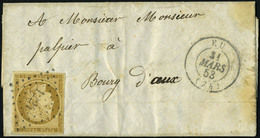 Lettre N° 1, 10c Bistre Obl PC Sur L + Cachet à Date EU 31 Mars 53, TB - Andere & Zonder Classificatie