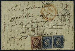 Lettre N° 6, 1f + Paire Du N° 4, 25c, Lettre Du 29 Janvier 51 De Lyon Affranchie à 1.50 Pour Pointe à Pitre Par La Voie  - Altri & Non Classificati