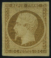 Neuf Avec Charnière N° 9, 10c Bistre Jaune Tyupe Présidence, Gomme Refaite, Aspect TB, Signé A Brun Et Calves + Certific - Otros & Sin Clasificación