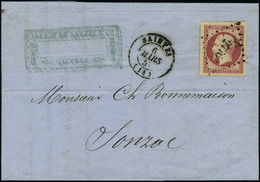 Lettre N° 17A, 80c Carmin Seul Sur L Los PC 2776 Et Càd Saintes 6 Mars 57, Pour Jouzac, Obl Légère, Belles Marges Dont 2 - Other & Unclassified