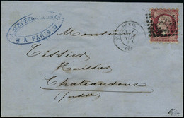 Lettre N° 17B, 80c Rose Empire ND, Piquage Susse Sur L Losange Et Càd De Pris 11 Nov 61 Pour Chateauroux, Arrivée 12 Nov - Sonstige & Ohne Zuordnung