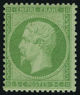 Neuf Avec Charnière N° 20, 5c Vert, T.B. Inscription Au Verso 13f 50 - Otros & Sin Clasificación