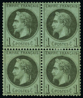 Neuf Avec Charnière N° 25, 1c Bronze, Bloc De 4, Excellent Centrage, T.B. - Altri & Non Classificati