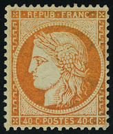 Neuf Avec Charnière N° 38, 40c Orange Bon Centrage T.B. Signé Brun - Andere & Zonder Classificatie