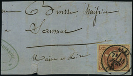 Oblitéré N° 40B, 20c Brun Rouge Report 2, Cad Albi 15 Juin 71 Sur Grand Fragment Pour Saumur, T.B. - Other & Unclassified