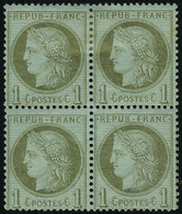 Neuf Avec Charnière N° 50, 1c Vert Olive Bloc De 4 Dont 2ex Neufs ** T.B. - Sonstige & Ohne Zuordnung