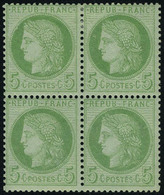 Neuf Avec Charnière N° 53g, 5c Vert Jaune Sur Verdatre, Bloc De 4 Dont 2ex Neufs **, T.B. - Otros & Sin Clasificación