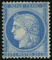 Neuf Avec Charnière N° 60B, 25c Bleu Type II Petite Froissure De Gomme, Signé Calves + Certificat Brun - Otros & Sin Clasificación