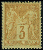 Neuf Avec Charnière N°86. 3c Bistre Sur Jaune. T.B. - Altri & Non Classificati