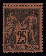 Neuf Sans Charnière N° 91, 25c Sage Noir Sur Rouge, Très Frais, T.B. Signé Calves - Other & Unclassified