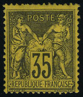 Neuf Avec Charnière N° 93, 35c Violet Sur Jaune, T.B. - Other & Unclassified