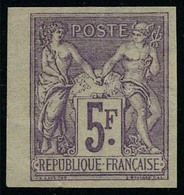 Neuf Avec Charnière N° 95c, 5f Violet ND Granet, Bdf, T.B. Signé A Brun - Other & Unclassified