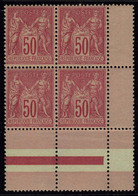 Neuf Sans Charnière N° 98, 50c Rose, Bloc De 4, Cdf, Centrage Parfait, Pièce De Luxe. - Autres & Non Classés