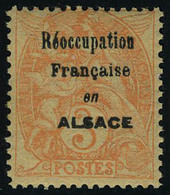 Neuf Sans Charnière N° 109e, 3c Blanc Papier GC Surcharge Réoccupation En Alsace, T.B. Maury - Altri & Non Classificati