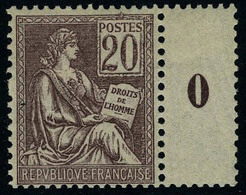 Neuf Sans Charnière N° 113, 20c Brun Lilas, Tenant à Intervalle Millésime 0, T.B. - Altri & Non Classificati