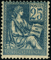 Neuf Sans Charnière N°114. 25c Bleu. Type I. 1 Dent Courte, Sinon T.B. - Sonstige & Ohne Zuordnung