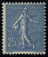 Neuf Sans Charnière N° 132a, 25c Bleu Foncé Semeuse Lignée, T.B. - Altri & Non Classificati