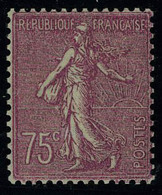 Neuf Avec Charnière N° 202a, 75c Lilas Rose Semeuse Lignée Type II Cl, T.B. Certificat Roumet - Sonstige & Ohne Zuordnung