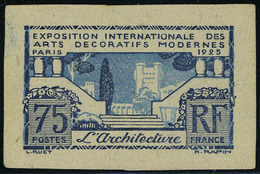 Neuf Sans Gomme N° 215, 75c Art Déco Architecture, Essai ND Bleu Et Outremer, T.B. - Altri & Non Classificati