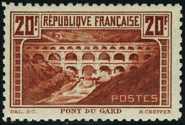 N° 262B, 20f Pont Du Gard, Dentelé 11, Trace De Charnière Nettoyée, Signé Calves. - Sonstige & Ohne Zuordnung