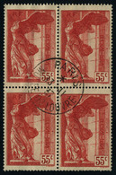 Oblitéré N° 354/55, La Paire Samothrace, Bloc De 4, Obl. Centrale, T.B. - Sonstige & Ohne Zuordnung