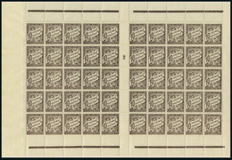 Neuf Sans Charnière N° 18, 10c Brun, Feuille De 100ex, Millésime 2, Bdf Tout Autour, T.B. - Sonstige & Ohne Zuordnung