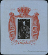 Neuf Sans Charnière N° 2A, Le Bloc 25 Ans De Règne De Louis II Sur Papier Bleuté, T.B. - Altri & Non Classificati