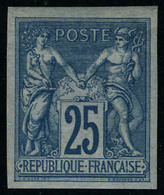 Neuf Avec Charnière N° 35. 25c Bleu, Cl, Superbe, Rare, Signé Calves. - Autres & Non Classés