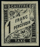 Neuf Avec Charnière N° 12, 1f Noir TB Signé JF Brun - Otros & Sin Clasificación