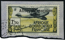 Fragment N° 14, 1f50 Afrique Française Libre Obl Sur Petit Frgt  T.B. Signé JF Brun - Other & Unclassified