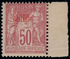 Neuf Avec Charnière N° 12a, 50c Rose Surcharge Carmin Bdf, T.B. - Andere & Zonder Classificatie