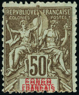 Neuf Avec Charnière N°45a. 50c Bistre S/azuré Double Légende Congo Français. T.B. - Otros & Sin Clasificación