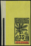 Neuf Sans Charnière N° 29, 35c Palmiers Non Dentelé Double Légende Cote D'Ivoire, T.B. - Other & Unclassified