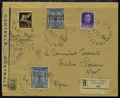 Lettre N° 18, 19 X 2 +  PA N° 1 Sur LR De Sebha 1 Juil 1943, Pour Alger, Arrivée Le 8.7.43, Bande Et Cachets De Contrôle - Other & Unclassified