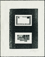 Type Hôtel Du Gouvernement De 1929. Epreuve D'artiste En Noir, En 2 Parties : Cadre + Fond. Sans La Valeur Faciale. T.B. - Other & Unclassified