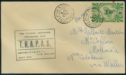 Lettre TP N° 254 Sur L Càd Nouméa 28 Aout 47, Cachet 1ère Liaison Aérienne Française Par TRAPAS ... Pour Nouméa Via Wall - Otros & Sin Clasificación