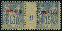 Neuf Sans Charnière N° 9, 15c Bleu Paire Horizontale Millésime 9, T.B. Maury - Altri & Non Classificati