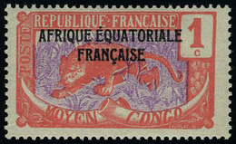 Neuf Avec Charnière N° 19a, 1c Rouge Et Violet Sans Surcharge Tchad, Cl TB - Autres & Non Classés