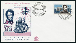 Lettre N° 25, 30f Dumont D'Urville, Càd 1er Jour Terre D'Adélie 20 Janv 1968, Sur Enveloppe Illustrée. T.B. - Autres & Non Classés