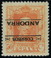 Neuf Sans Charnière N° 9A, 50c Orange Dentelé 14, Surcharge Renversée, T.B. Rare (A 000.050) - Sonstige & Ohne Zuordnung