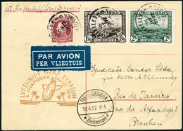 Lettre Zeppelin 3è SAF 1932. C.P. Avec CàD Bruxelles 15.IV.1932, Pour Rio De Janeiro. CàD De Transit Friedrichshafen 18. - Andere & Zonder Classificatie