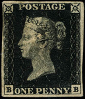 Neuf Sans Gomme N° 1. 1p Noir Planche 1b Petite Tache Nettoyée Au Verso T.B.signé + Certificat Holcombe SG £12500 - Altri & Non Classificati