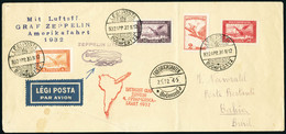 Lettre N°12, 15, 16 Et 22 Sur Lettre. CàD Budapest 932 App. 30. Zeppelin 4è SAF 1932, Pour Bahia (Brésil). CàD De Transi - Other & Unclassified