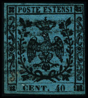 Oblitéré N°5a. 40c Bleu Ciel. T.B. Signé Diéna (Sassone N° 5). - Altri & Non Classificati