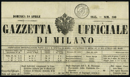 Lettre Cachet De Parma Cent 9 Gazette Estere, Taxe Sur Journal, Précurseur De Timbres Taxés, Signé + Certificat Diéna, S - Altri & Non Classificati