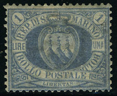 Neuf Avec Charnière N° 31, 1l Bleu Gris, Excellent Centrage, T.B. Sassone 2200 € - Autres & Non Classés